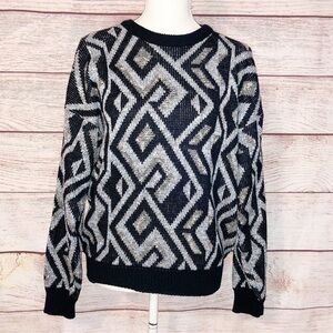 Vintage Magnet Black and Silver Grandpa Sweater Size S
